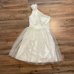 NWT J Crew White Tulle One Shoulder Dress